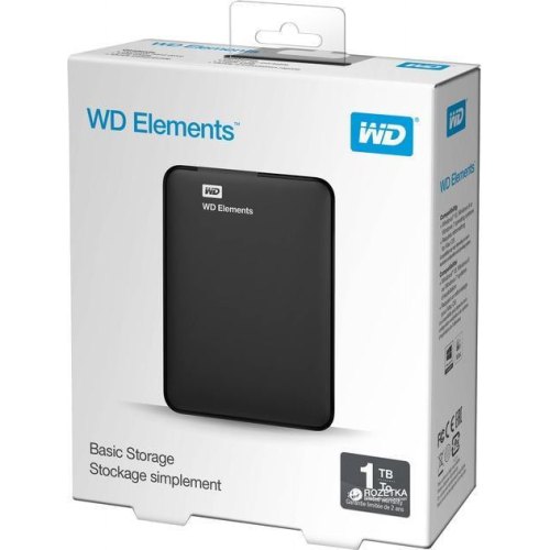 Зовнішній жорсткий диск 1TB Western Digital Elements (WDBUZG0010BBK-WESN) 2.5 USB3.0 Black