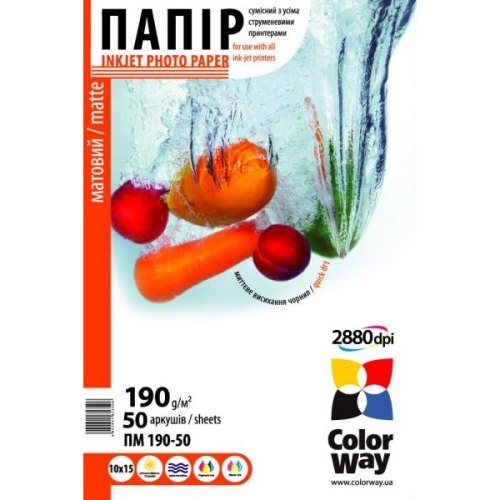 Папір CW матовий 190г/м, 10x15 PM190-50
