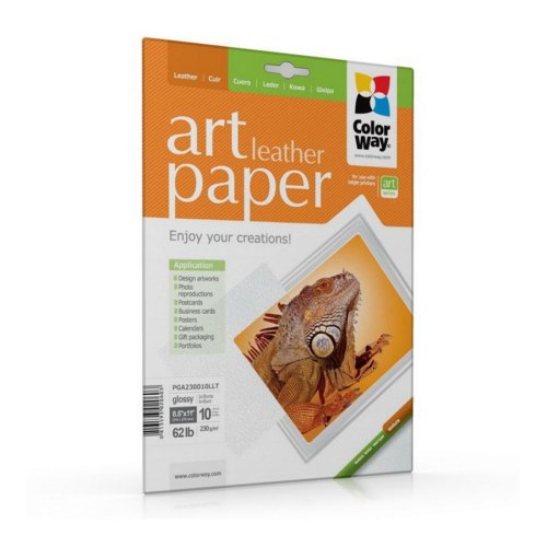 Папір ColorWay ART глян./факт. кожа 230г/м, 10л, LT