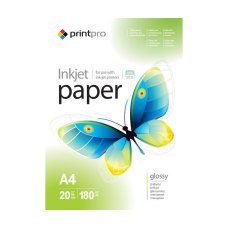 Папір PrintPro глянц. 180г/м, A4 PG180-20