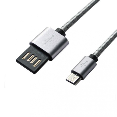 Кабель Grand-X USB-micro USB FM02 2,1A, 1m, Grey/Black