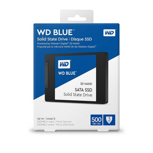 Накопичувач SSD 2.5 Western Digital Blue 500GB SATAIII 3D TLC (WDS500G2B0A)