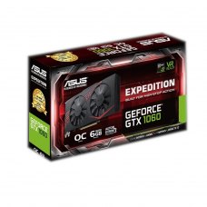 Відеокарта ASUS GeForce GTX1060 6144Mb EXPEDITION OC (EX-GTX1060-O6G) GDDR 5, 192 Bit, 8008 MHz, 2 x DisplayPort, 2 х HDMI, DVI, кулер, радіатор, 6 pi