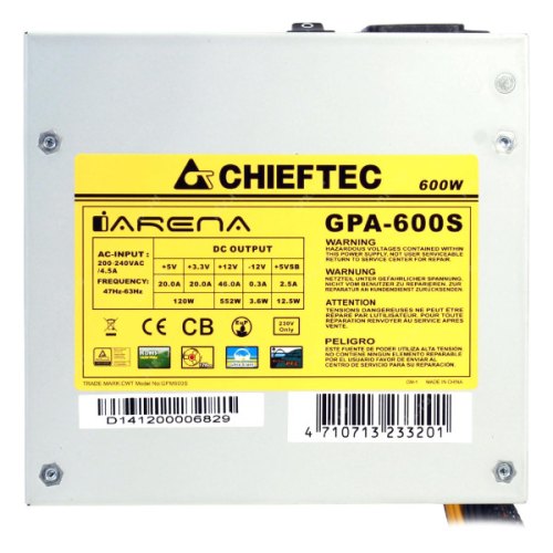 Блок живлення Chieftec (GPA-600S) 600Вт Retail